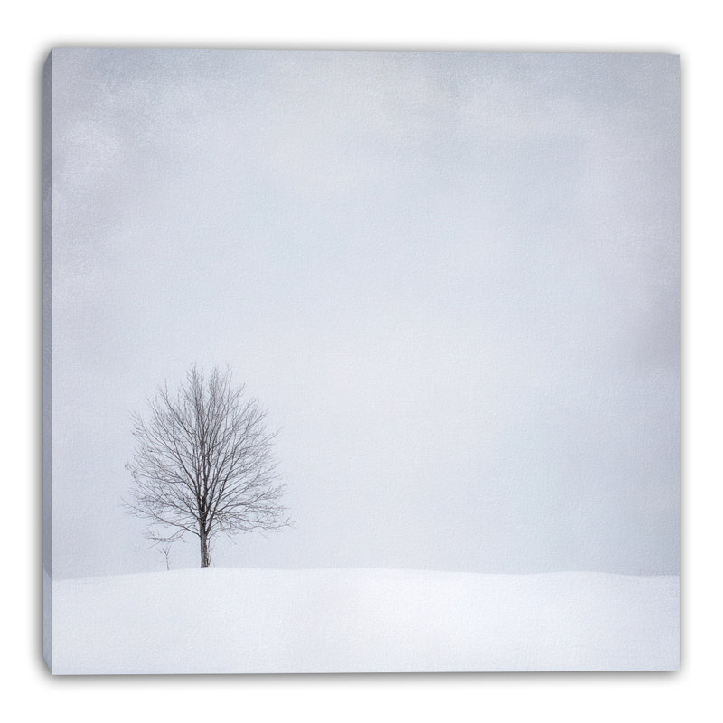 «White Horizon Tree», art mural sur toile tendue, L 40 po x H 40 po x P 1,5 po