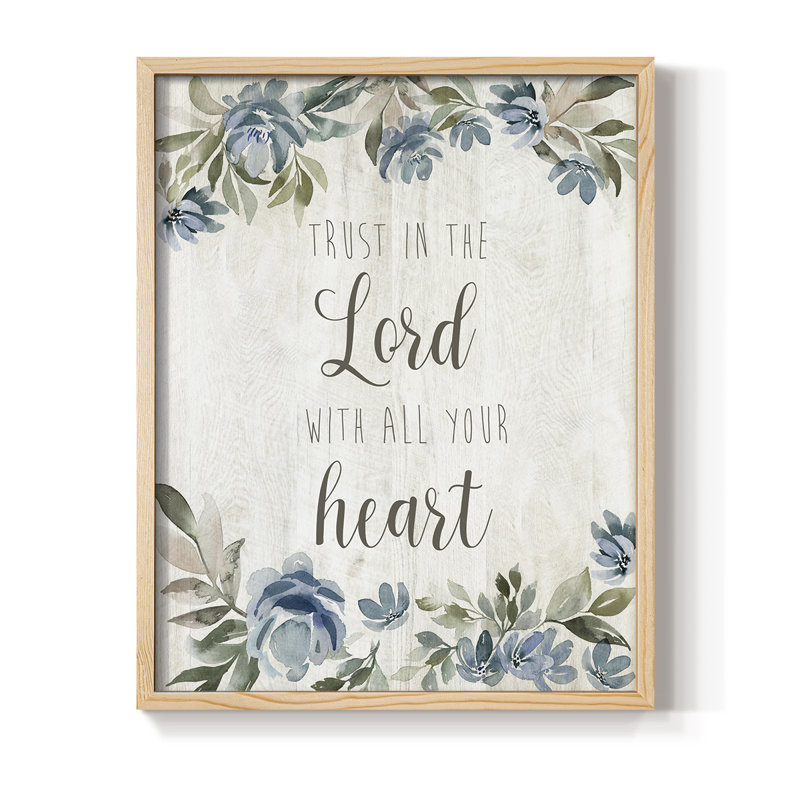 Trust in the Lord Framed Print - Solid Wood, Natural, 11" H x 9" W