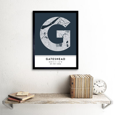 Gateshead England United Kingdom City - Single Picture Frame Typography