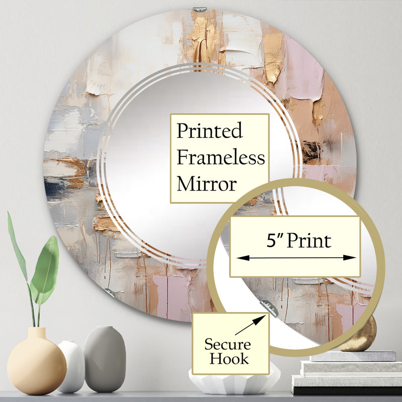 Meadbrooke - Miroir mural moderne rond, 24 po x 24 po