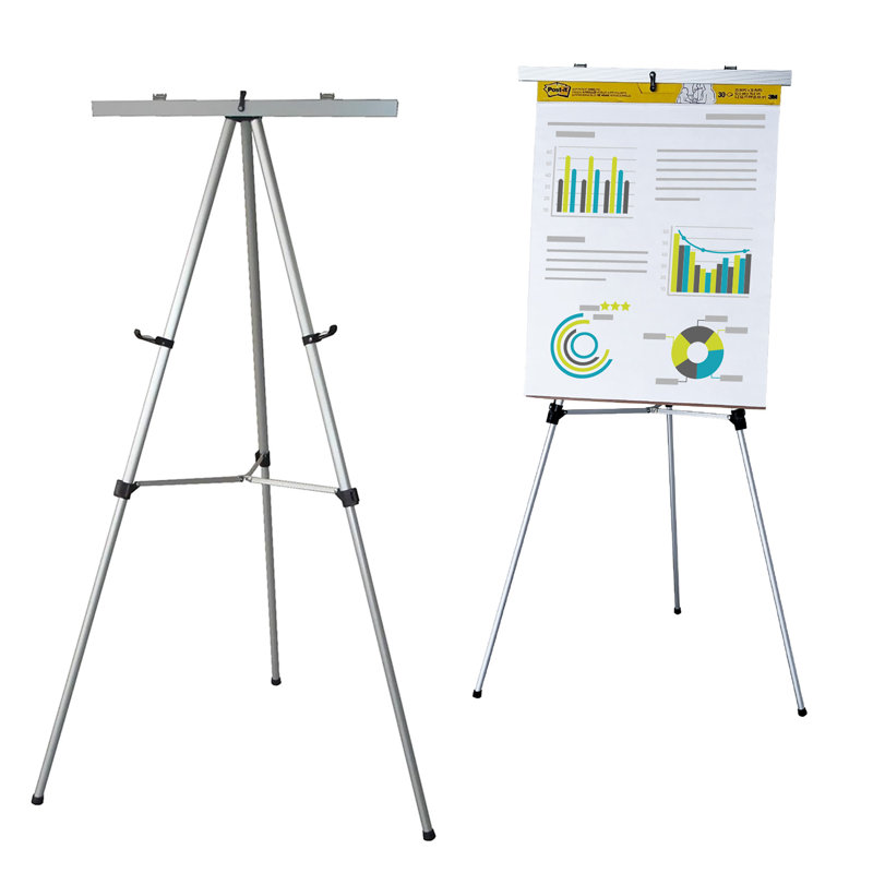 Adjustable Silver Aluminum Tripod Easel with Telescoping Legs