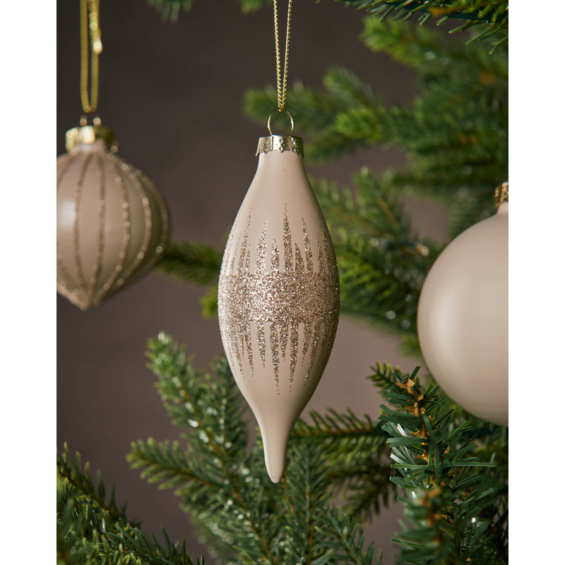 4.57cm Solid Colour Glass Bauble, Latte