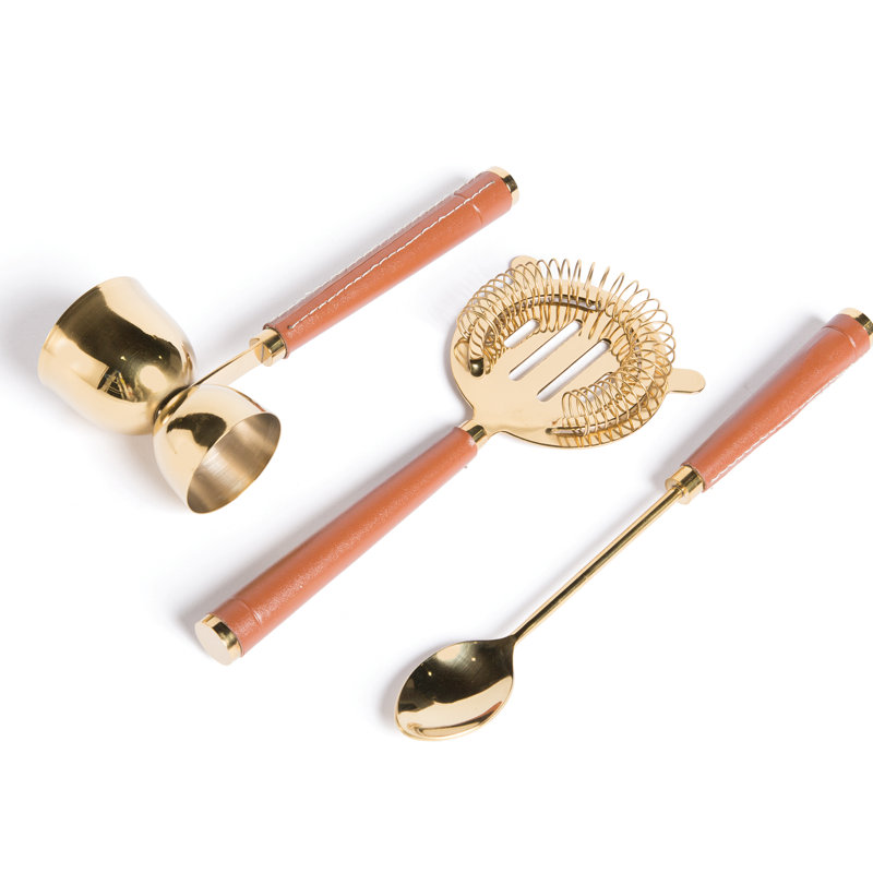Gold Stainless Steel Bar Tool Set