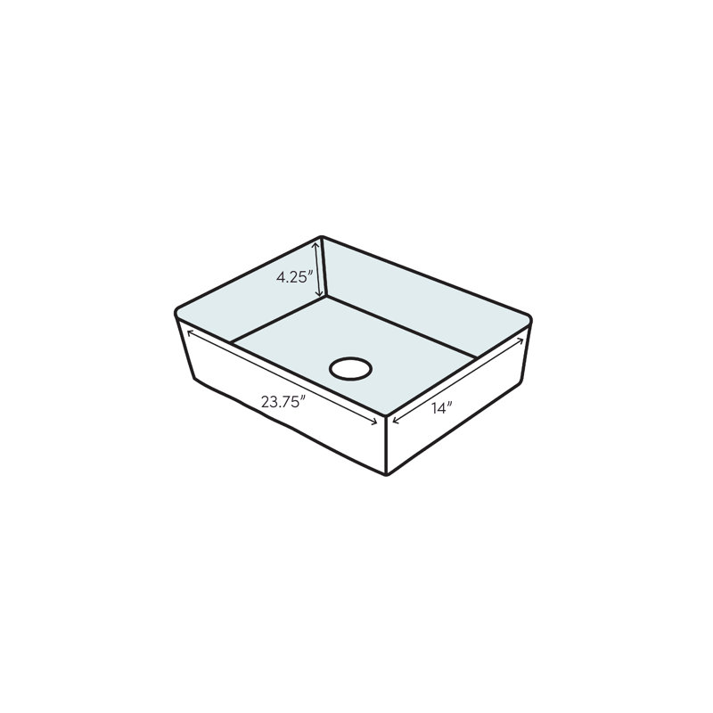 Glossy White Resin Rectangular Vessel Sink