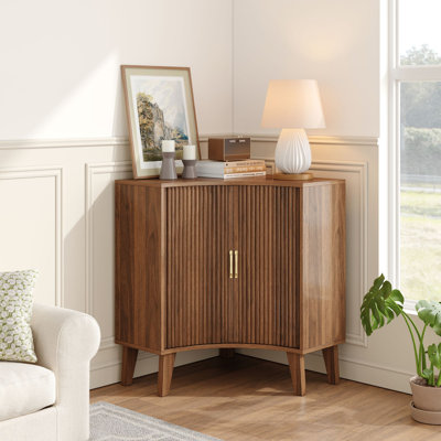 Sliding 2 - Door Corner Accent Cabinet