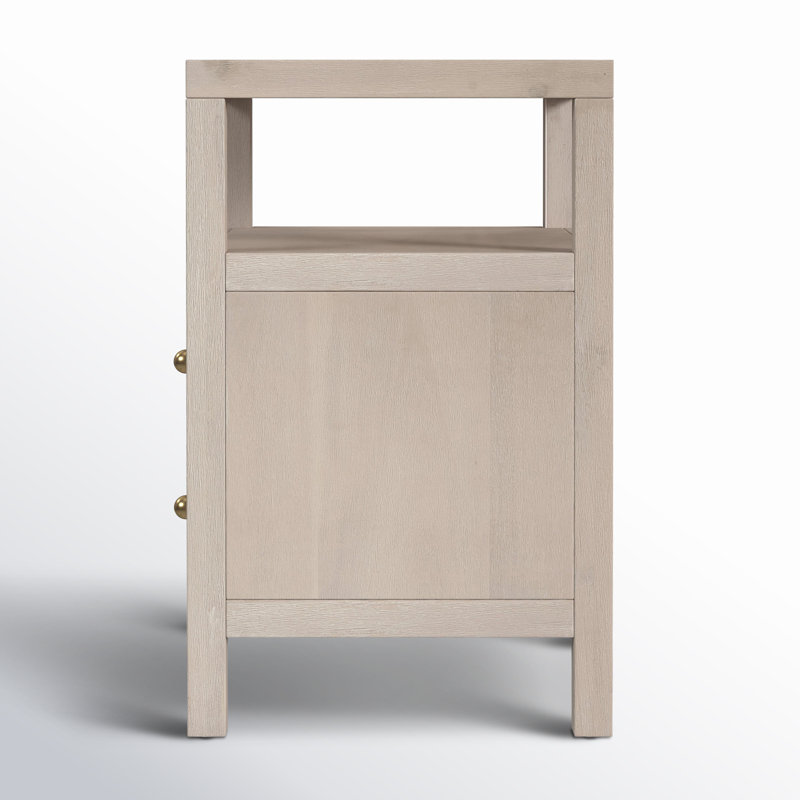Celine 21" 2-Drawer Nightstand, Antique Taupe