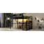 Grand lit mezzanine avec escalier, bureau, station de charge, rangement, métal, 400 lb, noir, lumières de chambre à coucher avec charge en métal et garde-robe, espace d'étude
