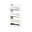 Armoire à chaussures blanche avec 3 portes rabattables - Offre amplement d'espace de rangement et comprend des tablettes réglables