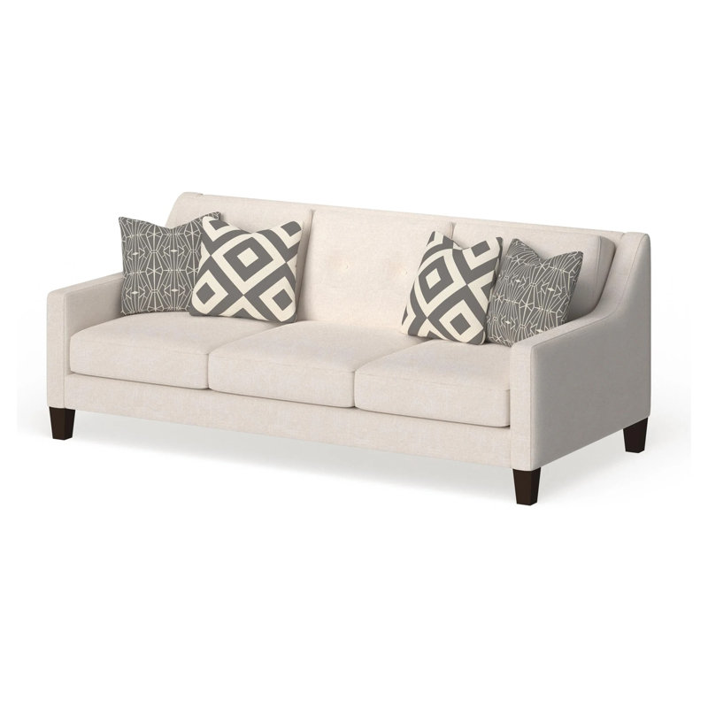 86.4" W Transitional Sofa, Ivory