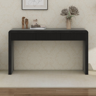 Console rustique avec 3 tiroirs cannelés