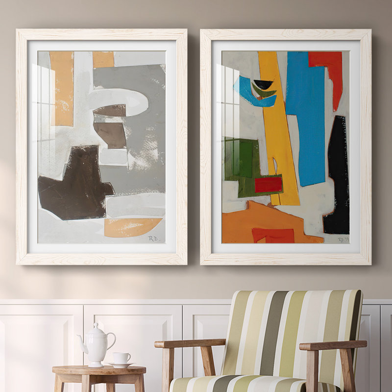 Formes andalouses III Formes andalouses III - Impression sur toile encadrée 2 pièces, Blanc, H 27,5 po x l 75 po x P 1,5 po