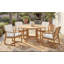 Ensemble 5 pièces de table de patio et chaises d'extérieur avec trou de parasol pour patio, jardin et jardin-130477907