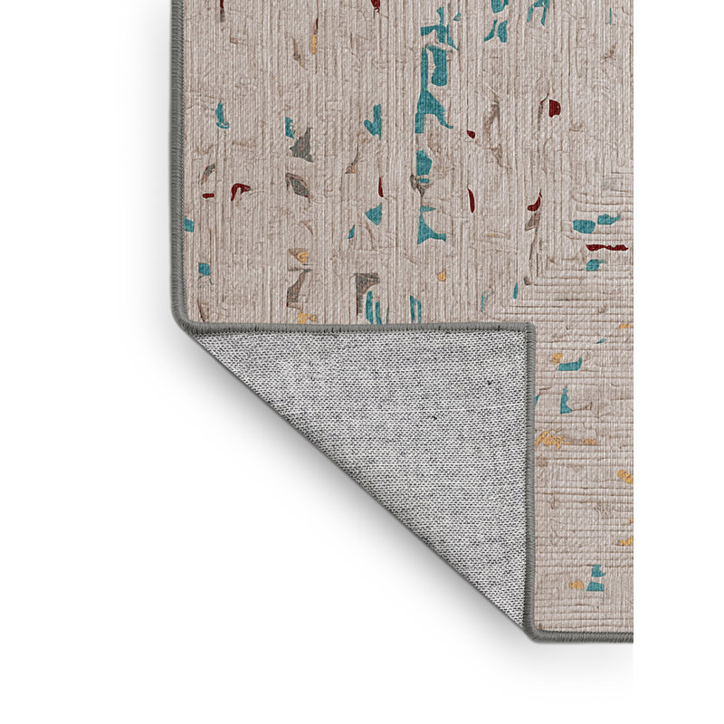 Machine Washable Gray Area Rug, Square 7'