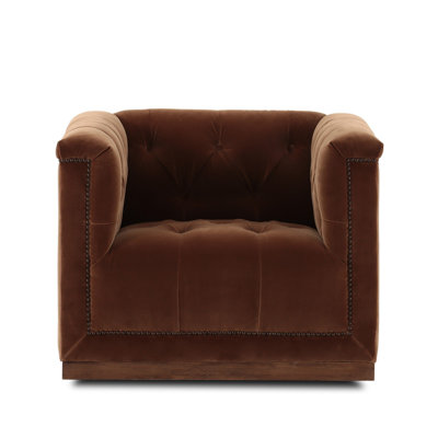 Maxx Upholstered Swivel Tufted Chair