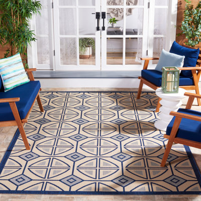 Tapis intérieur / extérieur bleu / beige Herefordshire