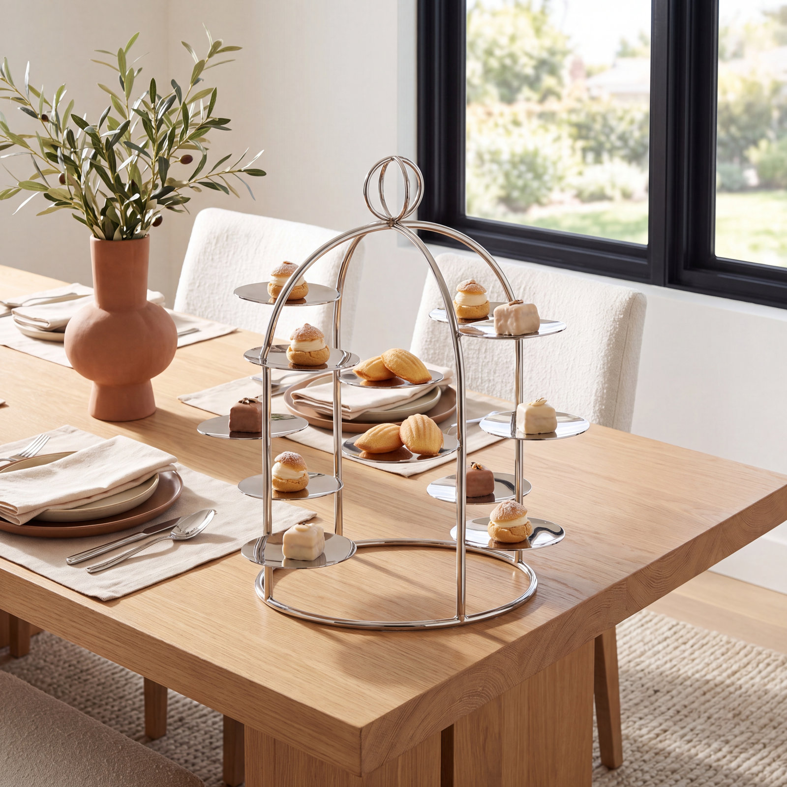 Stainless Steel Cupcake Stand, Nickel