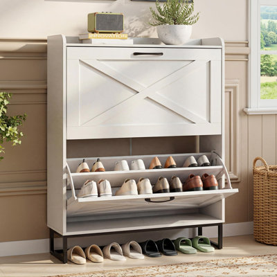 16 Pair Shoe Storage Cabinet