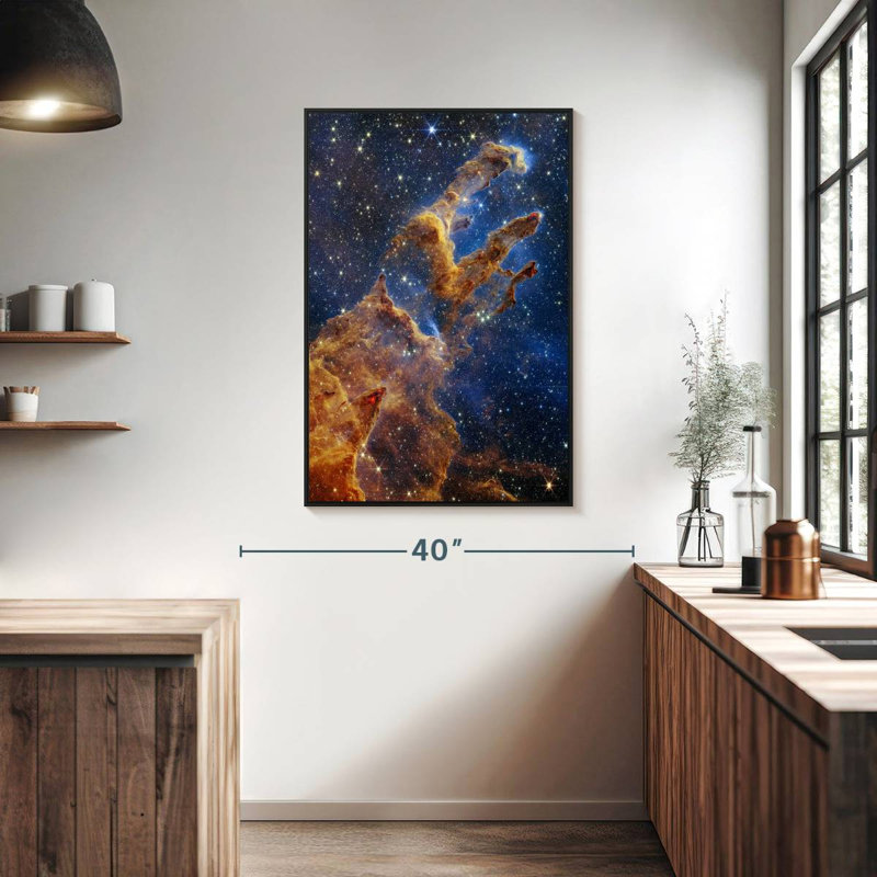 Piliers de la création II, Cadre flottant noir, 27 po x 40 po