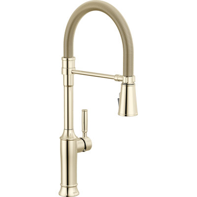 Renaldi Pro Style Commercial Kitchen Faucet, Pull Down Sprayer Kitchen Sink Faucet Polished Nickel