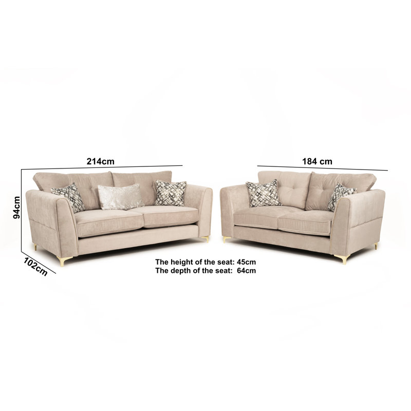 Sara 3&2 Sofa Set, Beige
