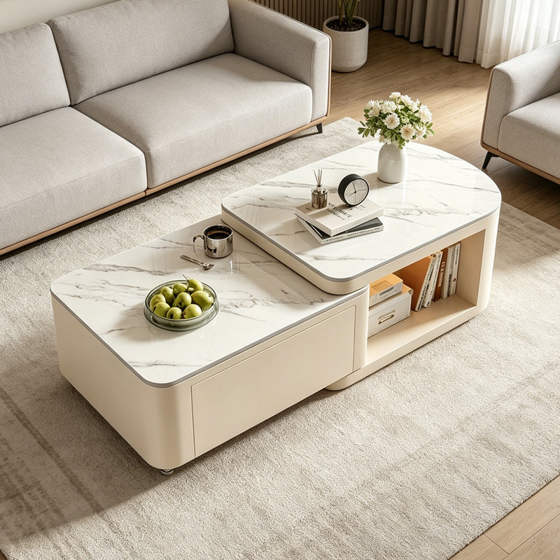 Table basse de luxe French Cream, Cream, White/Gray
