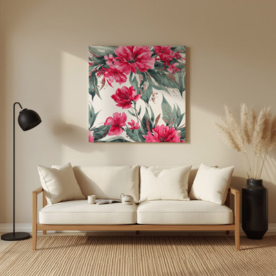 Aquarelle florale 27, art mural gris en métal