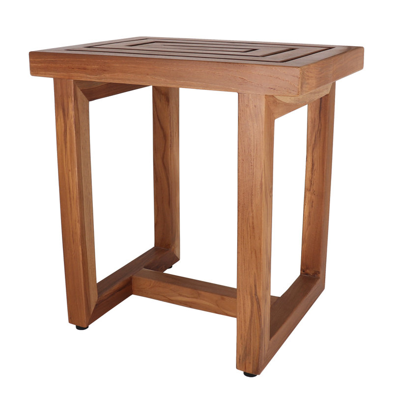 Banc de douche en bois 16 po Clarendon, Naturel
