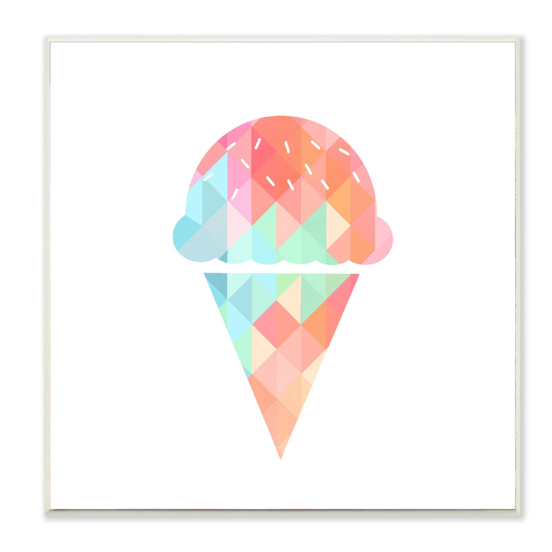 «Rainbow Ice Cream Cone», impression, H 12 po x l 12 po, Plaque