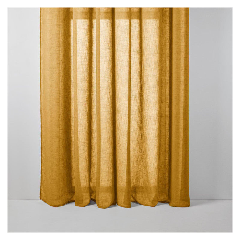 Sheer Curtain Single Panel, Ochre, 145cm x 298cm