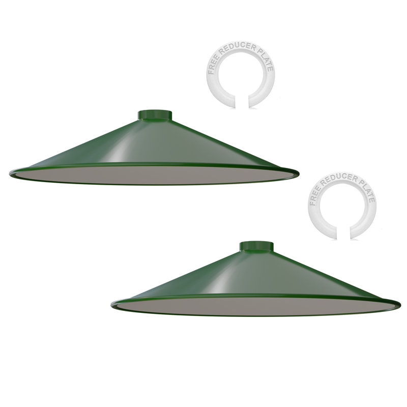 40cm Metal Cone Lamp Shade, Green