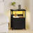 Bedside Table With Charging Station With USB Ports And Sockets With PU Finish-259827160
