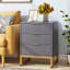 Modern Nightstand 3 Drawers Bedside Table-177209273
