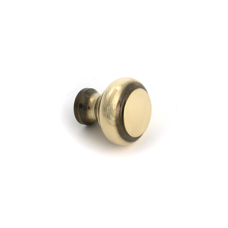 Regency Cabinet Knob, Aged Brass, 1.18" Knob Diameter