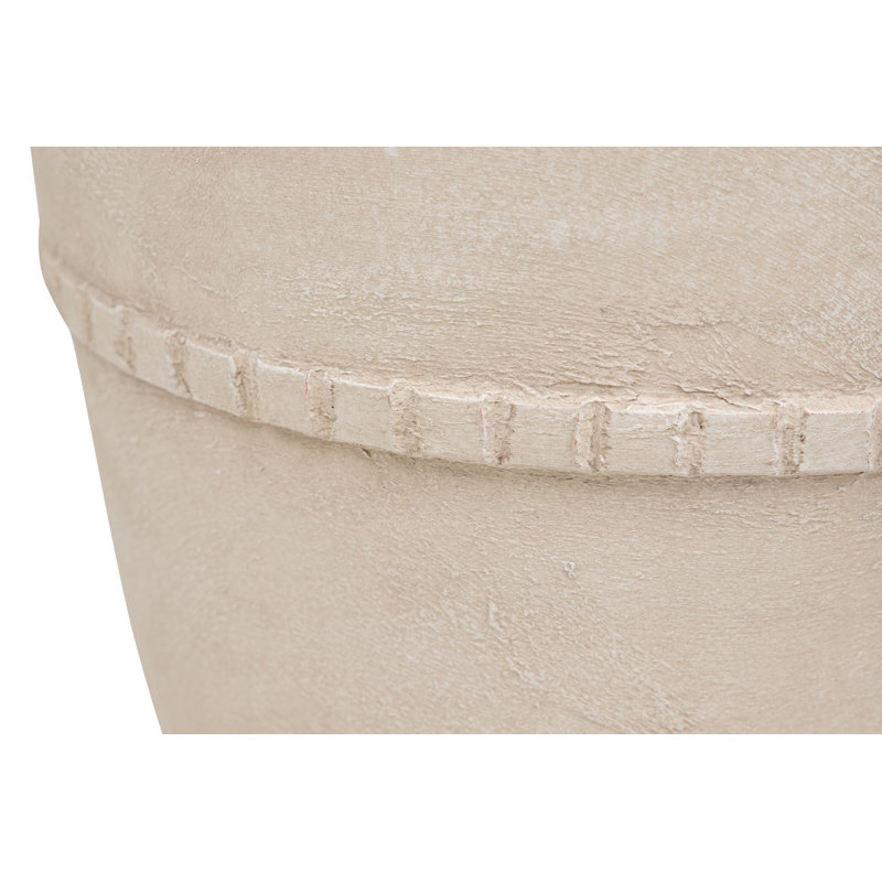 CERAMIC VASE 27X27 CM, Overall Height- 50cm, Beige