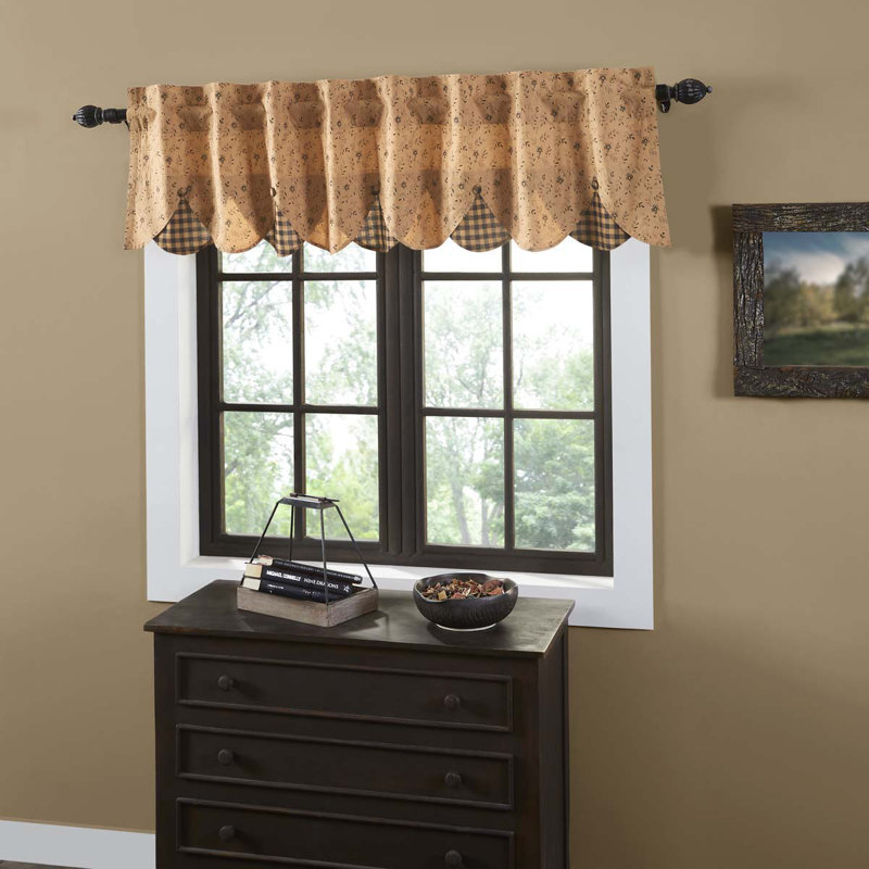 Cantonnière festonnée en coton Caudell, 18" L x 72" L