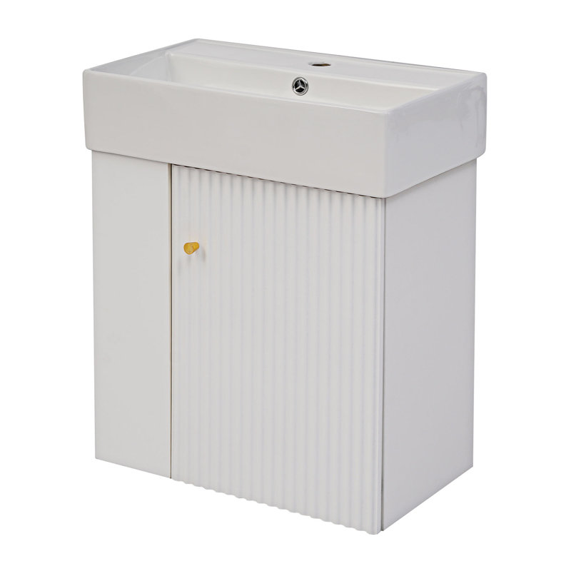 Meuble-lavabo simple avec plateau en céramique 12,20 po Krishawna