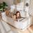 Boneless 3 Seater Chenille Boneless Couch Comfy Sofa-212019302