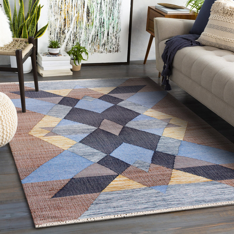 Tapis en jute / coton brun Iszic, Rectangle 4 pi x 6 pi