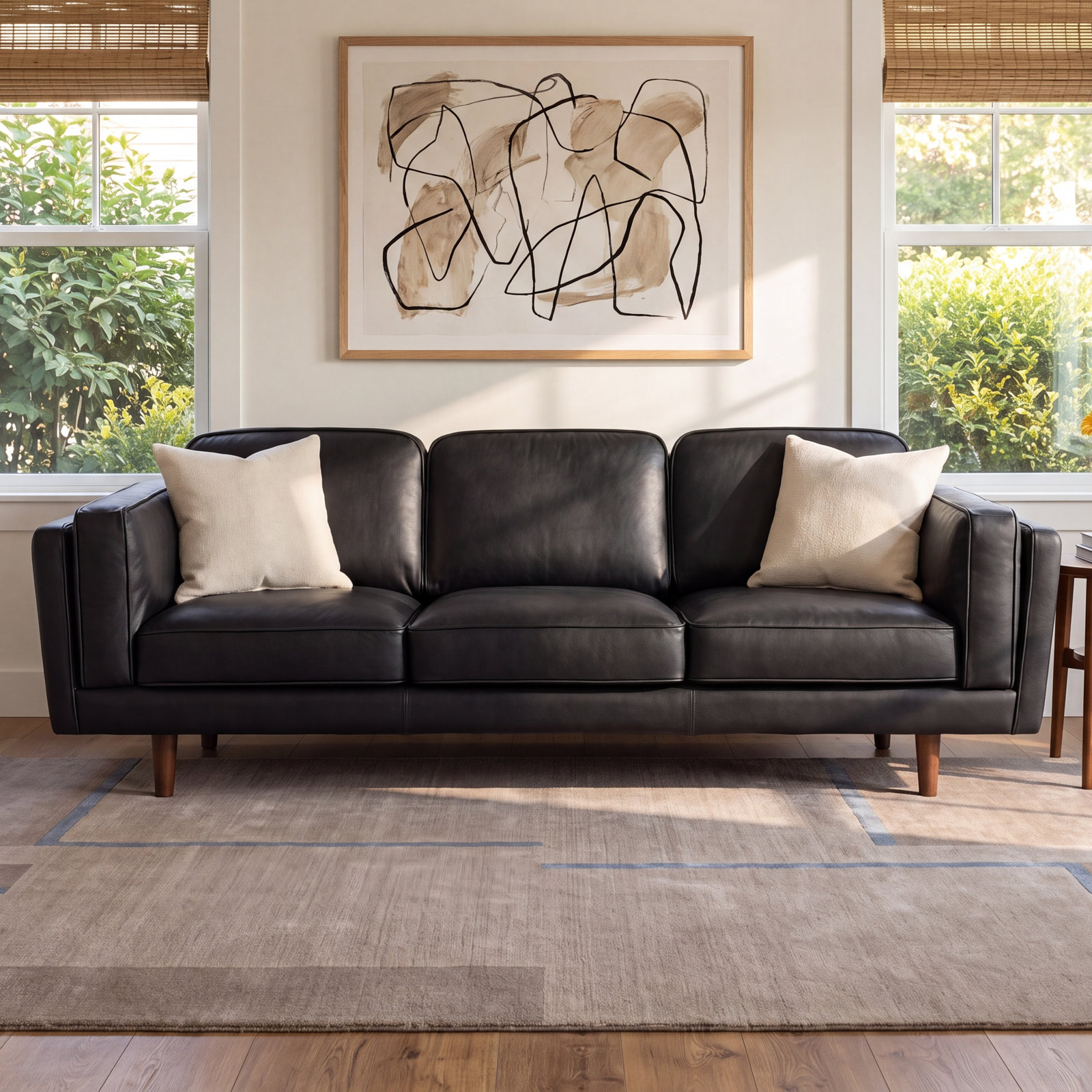 Noria 90" Sofa, Black