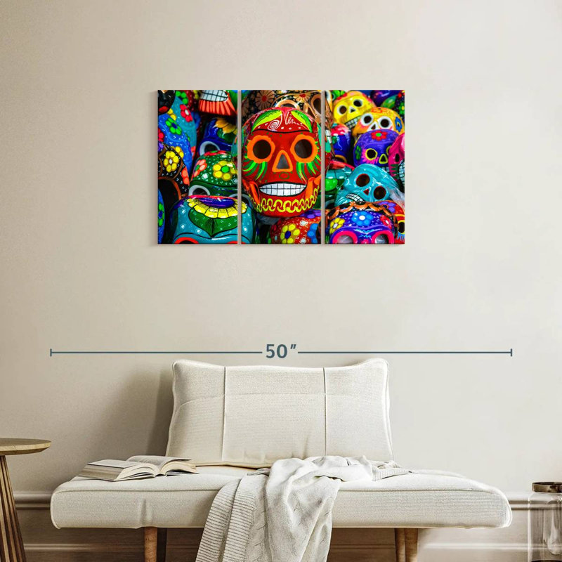 Calavera peint Lelend, H 20 po x l 33 po