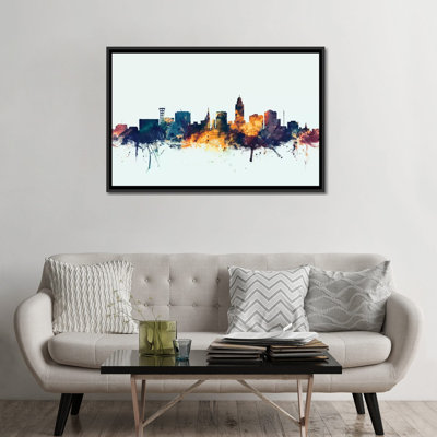 Série d’horizons : lincoln, nebraska, états-unis, impression sur toile tendue en bleu
