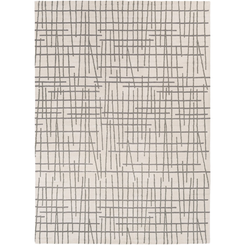 Wool Geometric Indoor Rug, Rectangle 3'3" x 5'3"