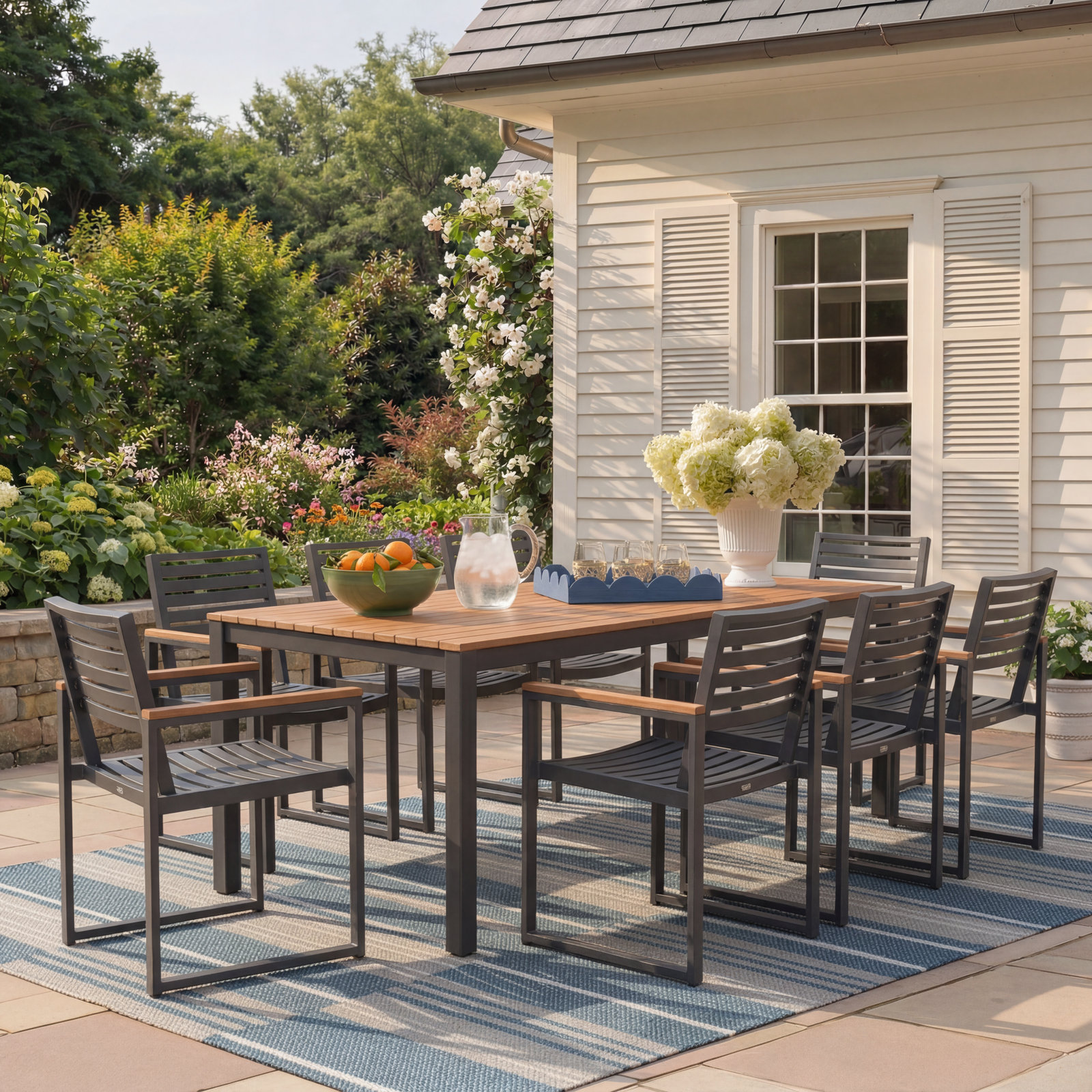 Townsend 41" Patio Dining Set, Brown/Dark Gray