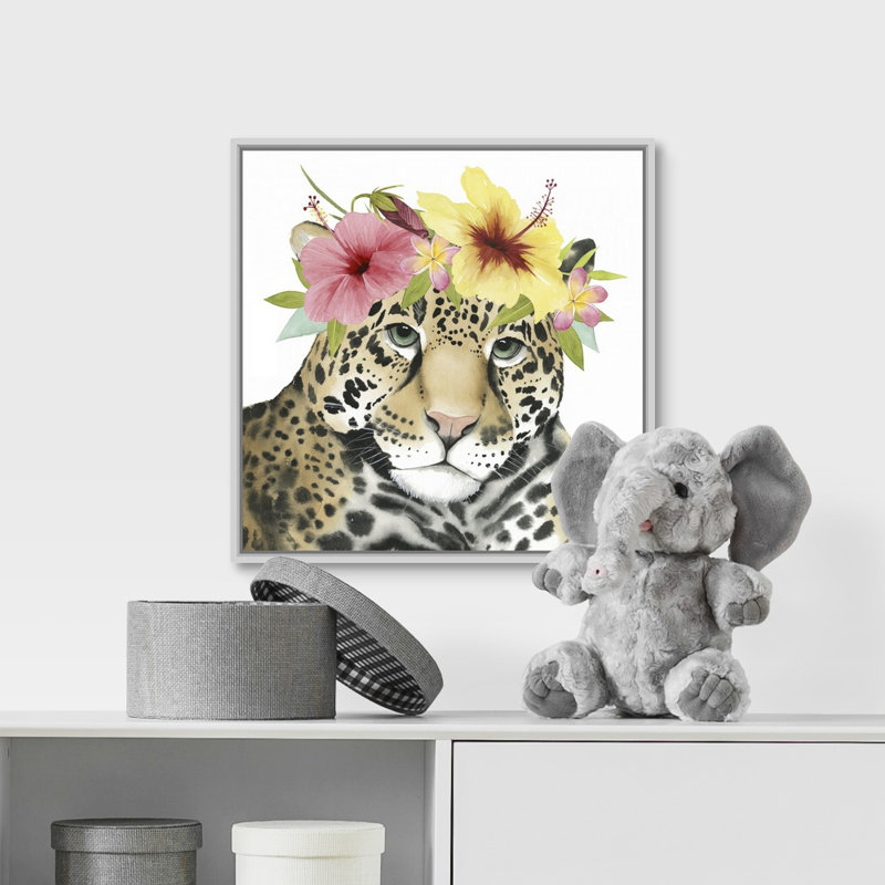 Art de halo tropical vi Shadle, Cadre flottant blanc, H 16 po x l 16 po x P 1,75 po