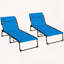 Ensemble 2 pièces de chaise longue pliante avec siège rembourré et poche latérale-125484664