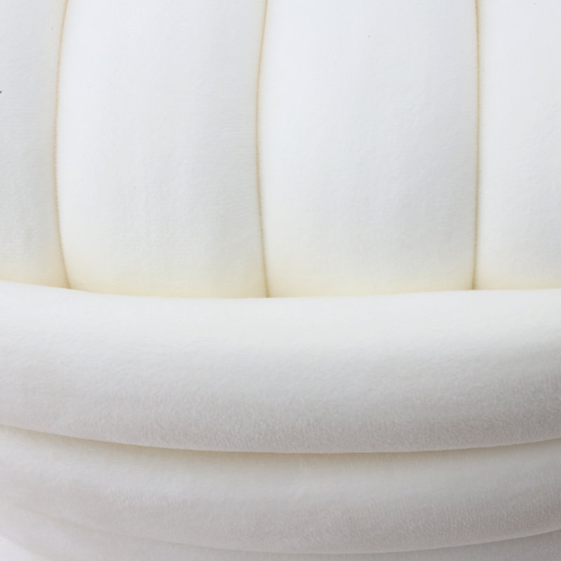 Tabouret d'appoint Modern Velvet Cube Knot, Crème, crème