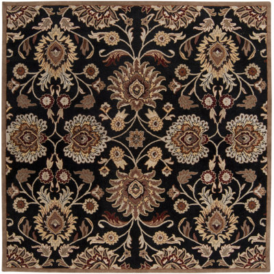 Tapis noir / chameau en laine touffeté à la main Arden