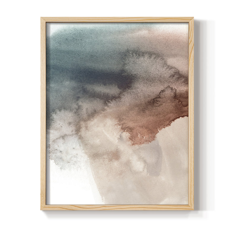 Red Ochre abstrait III, reproduction encadrée - bois massif, H 30 po x l 24 po