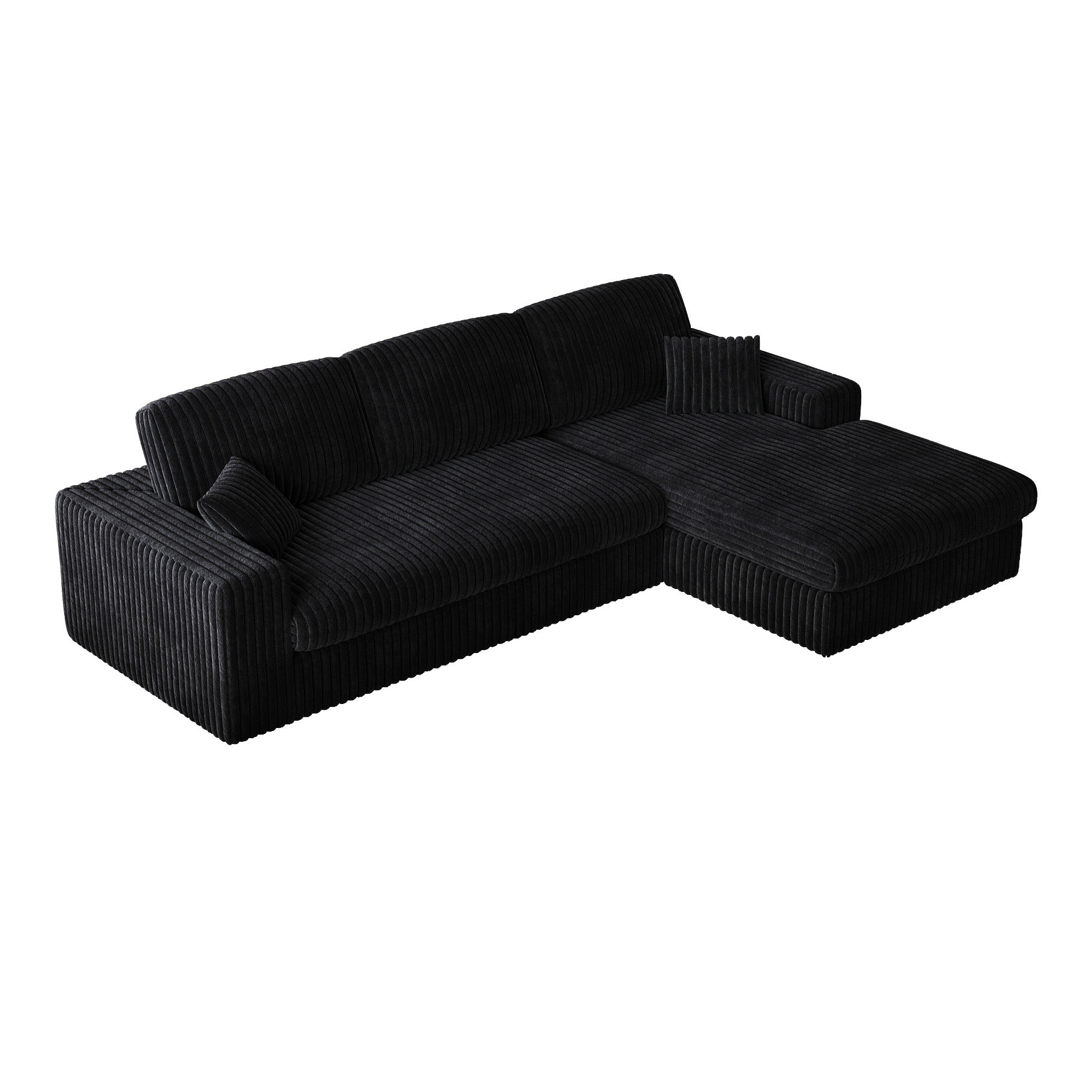 Latitude Run® 114.5' Modern 3 - Seat Corduroy With Reversible Chaise ...