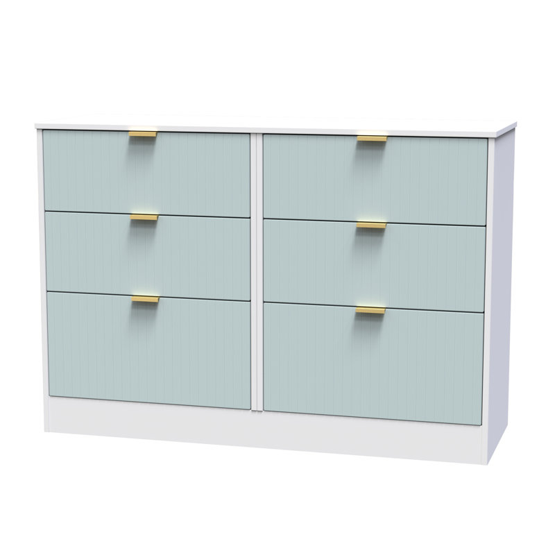 Berklie 115 cm W Chest of 6 Drawers, Duck/White